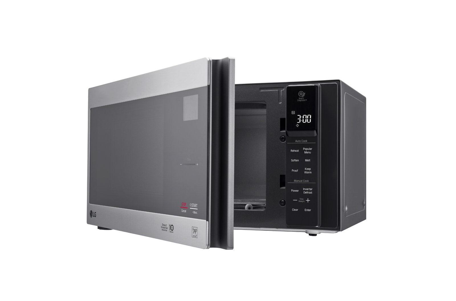 LG 25L Inverter Microwave Oven (1000W, Silver, White LED Display)